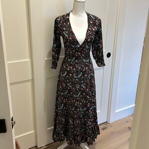‘Flannel’ floral long sleeve maxi dress